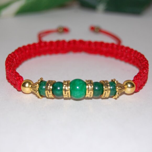 Jade Good Luck Bracelet,Lunar New Year Bracelet,Fung Shui Bracelet,Gift - Picture 2 of 2